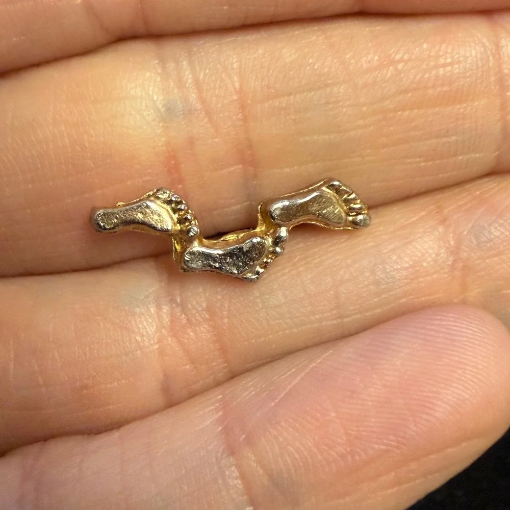 Vintage Footsteps Three Foot Lapel‎ Pin